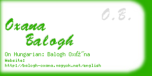 oxana balogh business card